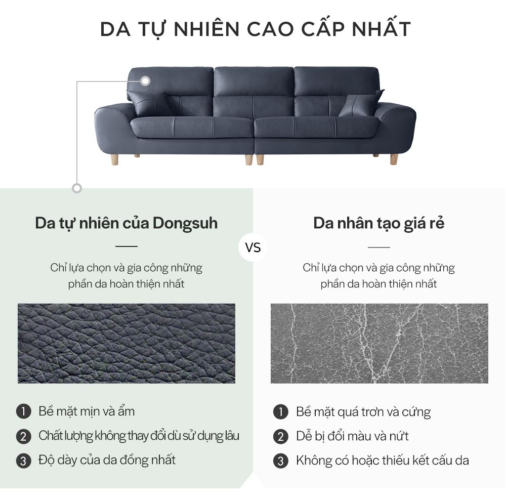 SF304 - GHẾ SOFA DA THẬT 4 CHỖ NGỒI KÈM ĐÔN