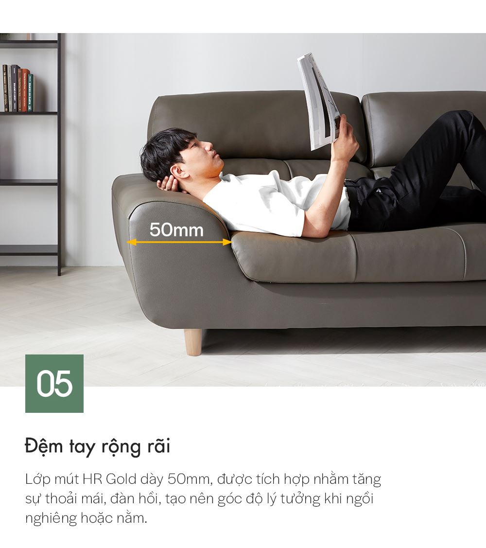 SF304 - GHẾ SOFA DA THẬT 4 CHỖ NGỒI KÈM ĐÔN