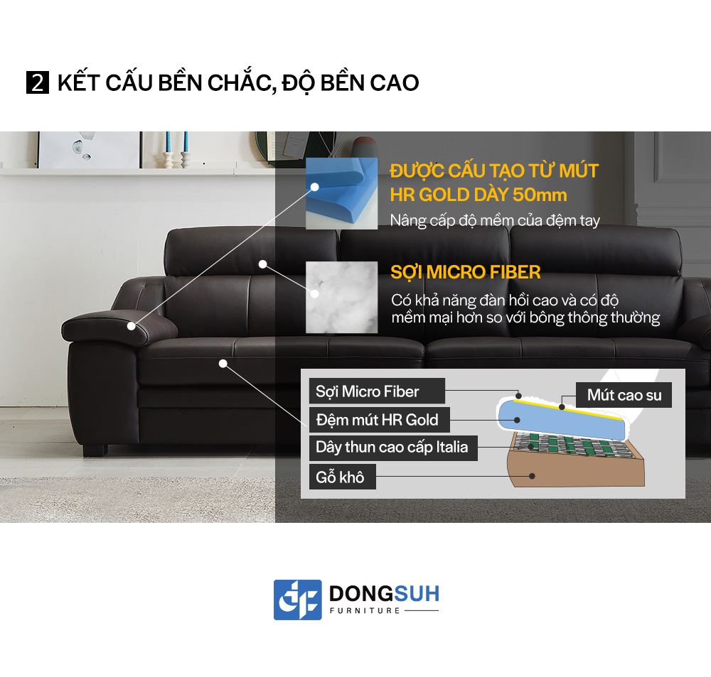 SF305 - GHẾ SOFA DA THẬT 4 CHỖ NGỒI KÈM ĐÔN - CHI TIẾT 13