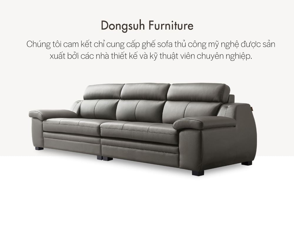 SF305 - GHẾ SOFA DA THẬT 4 CHỖ NGỒI KÈM ĐÔN