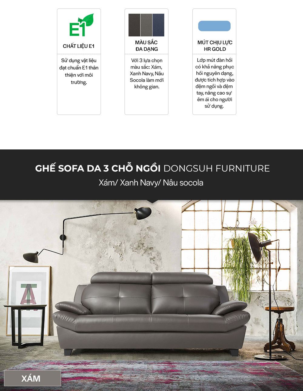 SF307 - GHẾ SOFA DA PU 3 CHỖ NGỒI - GIỚI THIỆU 02