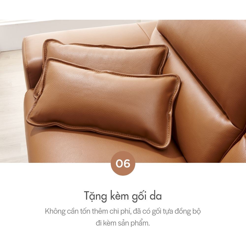 SF326 - GHẾ SOFA DA ITALY 4 CHỖ NGỒI