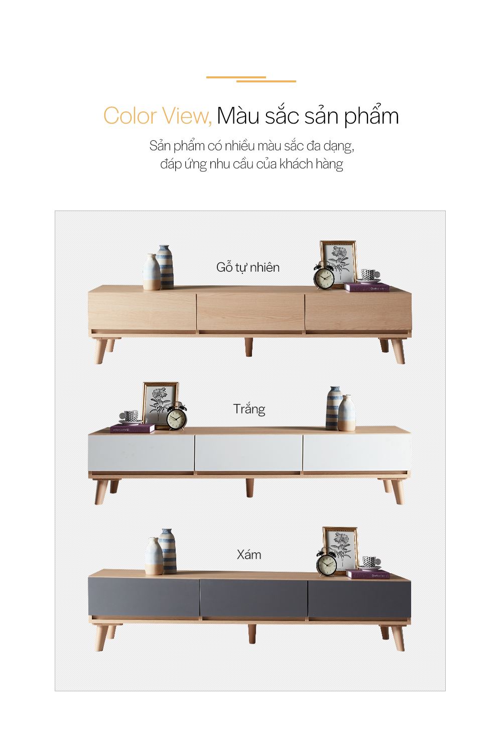 TS008 - KỆ TIVI GỖ MDF SCANDINAVIAN - MÀU SẮC SP 