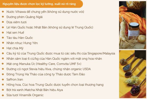 Những nguyên liệu được sử dụng để chế biến món yến chưng thơm ngon, bổ dưỡng