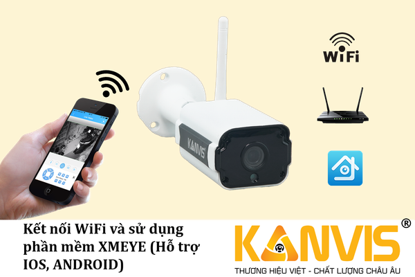 Camera WiFi ngoài trời dùng phần mềm XMEYE