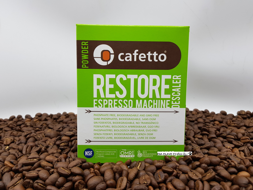 bột tẩy cặn vôi ấm nước bình nước máy pha cafe Cafetto Restore Descaler 25 g