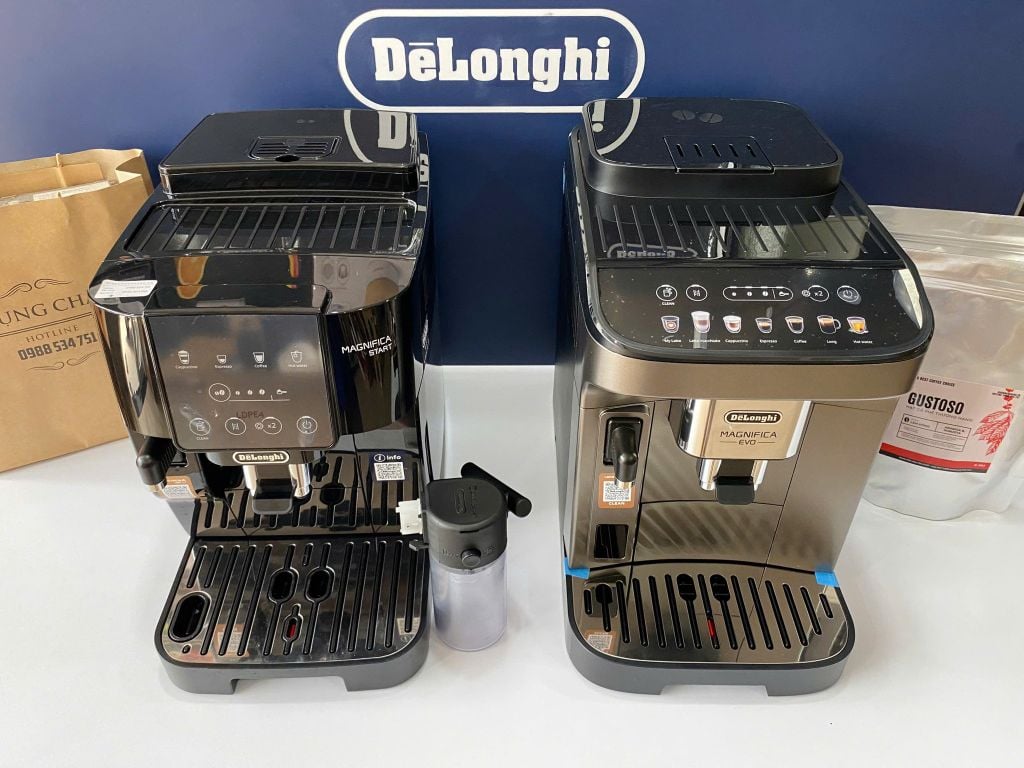 máy pha cà phê cho quán delonghi ecam220 60 b magnifica start milk và delonghi ecam 290.81.TB