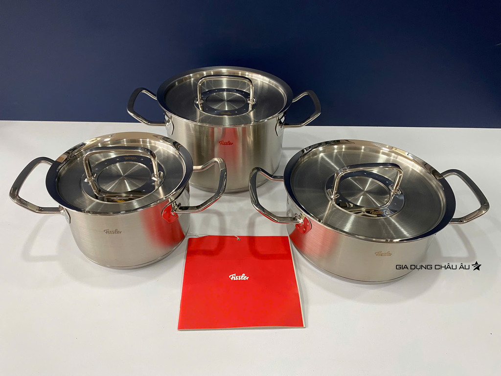 Bộ nồi Fissler Original Profi Collection Set 3 món nắp inox  - Fissler opc2