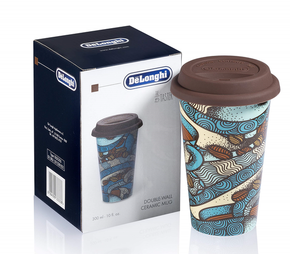 Ly giữ nhiệt bằng sứ có nắp đậy DeLonghi Double-walled Ceramic Mug Taster Coffee Mug