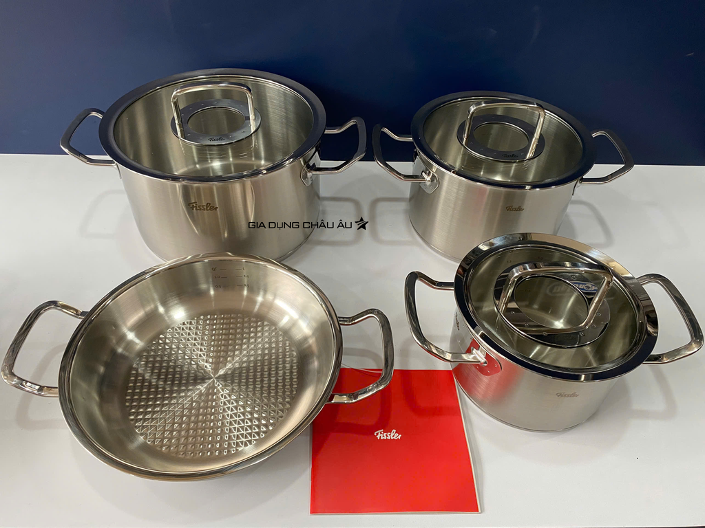 bộ nồi inox fissler original pro 4 món nắp kính