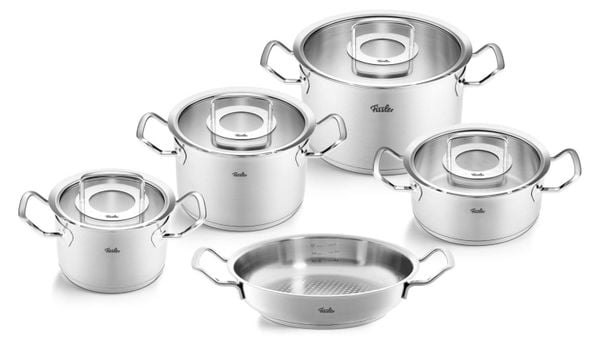 Bộ nồi Đức Fissler 5 món nắp kính Fissler Original Profi kèm chảo