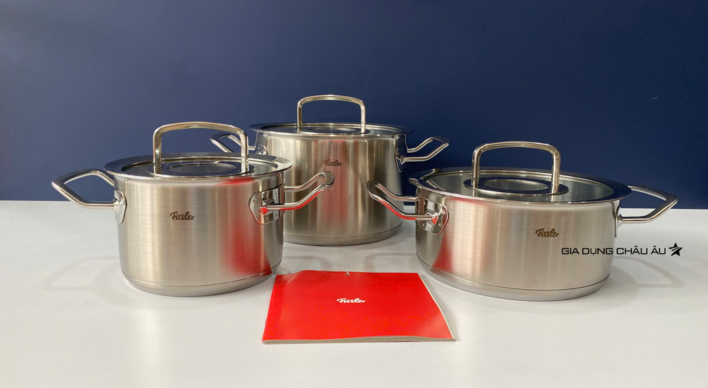 Bộ nồi Fissler Original Profi 3 món nắp kính chính hãng