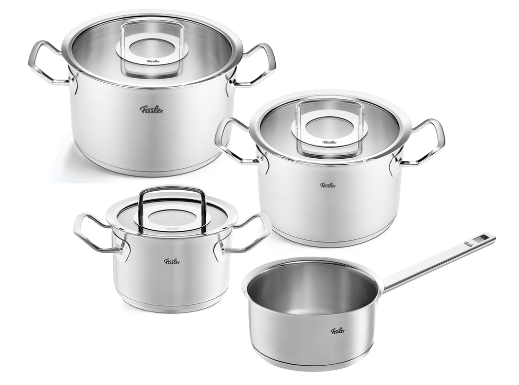 Bộ nồi inox Fissler Original Pro 3 nồi 1 quánh nắp kính