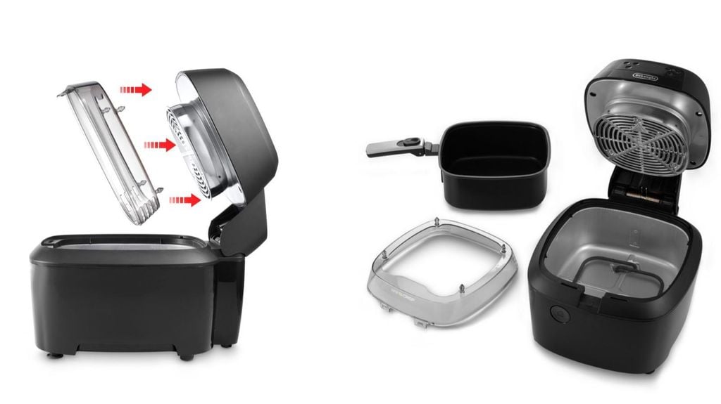 Các bộ phận của Nồi chiên không dầu air fryer Delonghi fh2394 bk