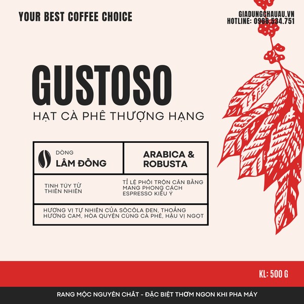 Cà phê hạt rang mộc Gustoso