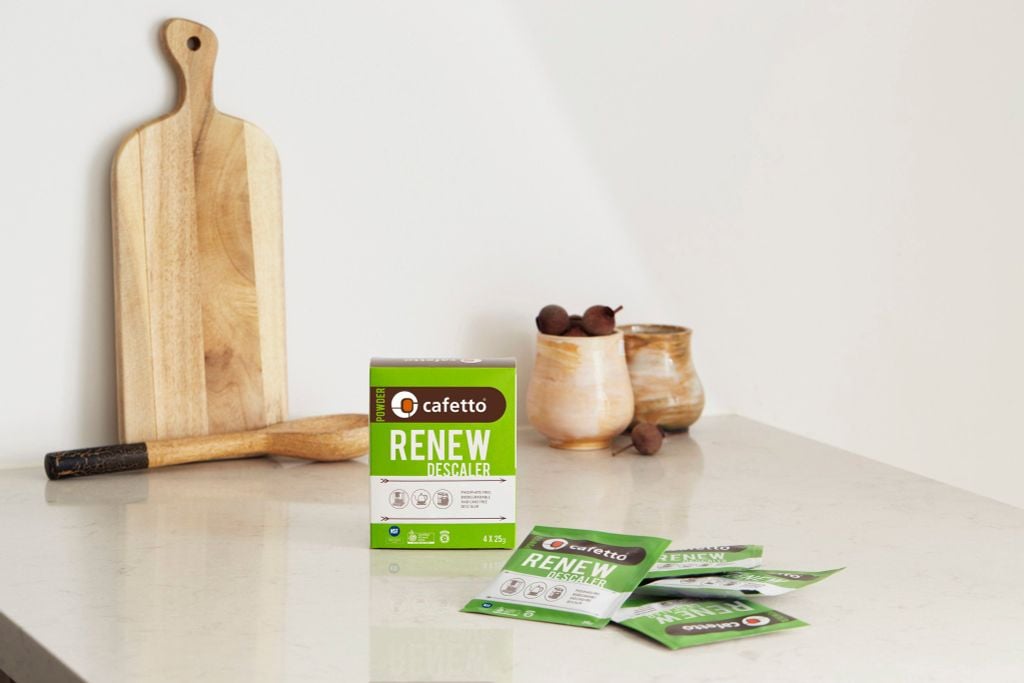 Chất tẩy rửa cặn canxi máy pha cà phê cafetto renew descaler 25g