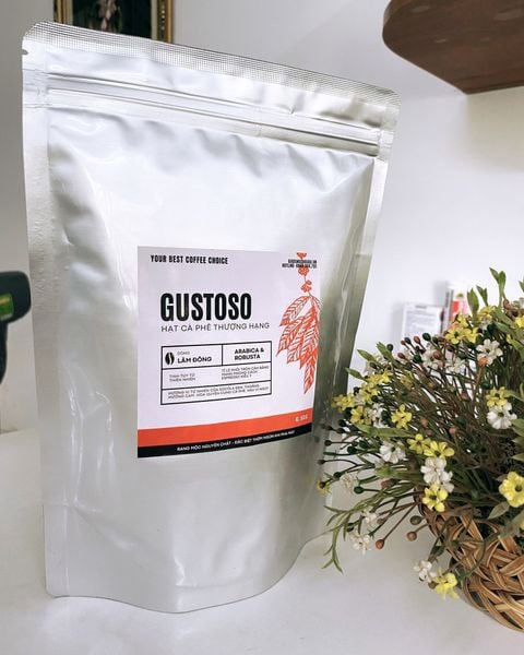 Cà phê hạt nguyên chất Gustoso Lâm Đồng chuyên dùng cho máy pha cà phê chuyên nghiệp Delonghi