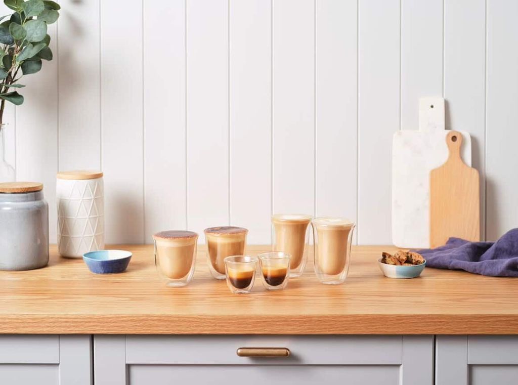 Bộ 6 ly thủy tinh 2 lớp giữ nhiệt Delonghi 90ml - 270ml - 330ml