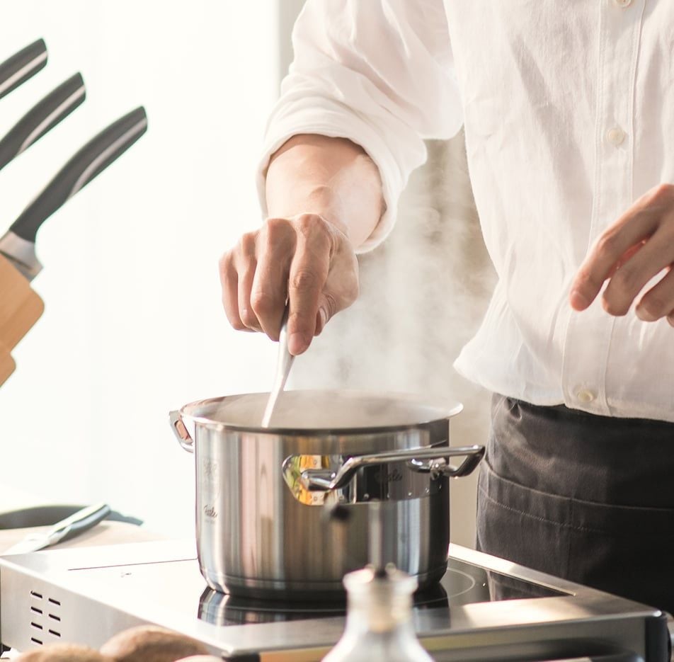 Nồi Fissler Original Pro inox 18/10 công nghệ đáy Cookstar dùng được với bếp từ