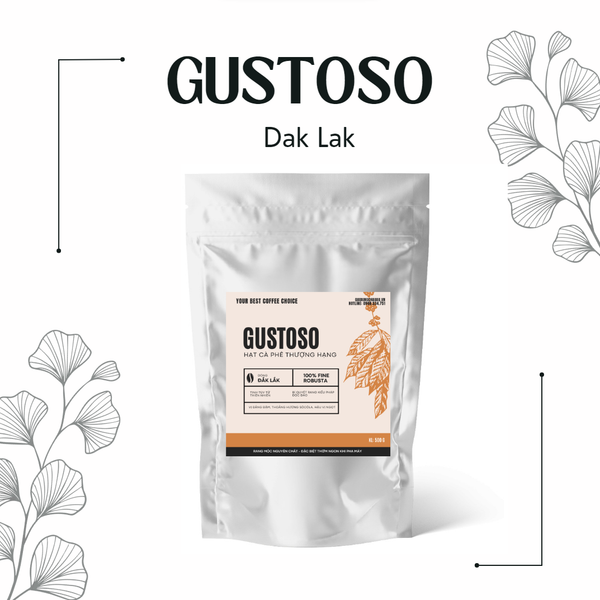 Cà phê hạt pha Espresso Gustoso Dak Lak chuyên dùng cho máy pha cà phê tại nhà Delonghi