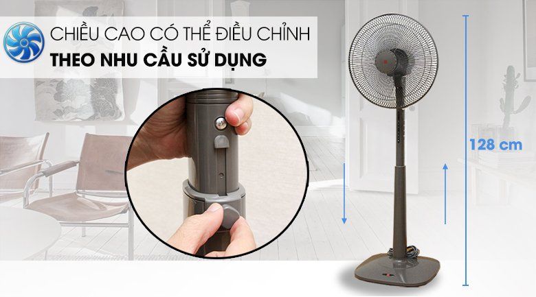 Quạt điện êm KDK M40K dễ dàng điều chỉnh độ cao