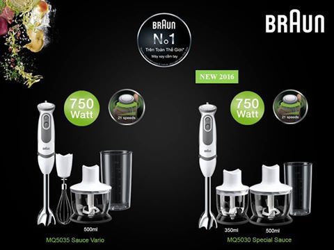 Máy xay cầm tay Braun MQ5035 và MQ5030 Sauce Special, bạn chọn bộ sản phẩm nào?