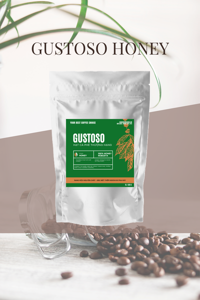 Cà phê hạt pha máy Gustoso dòng Honey dành cho máy pha cà phê Espresso Delonghi