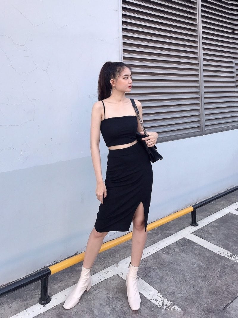 Váy đen huyền bí ôm Body trễ vai  Dương Fashion