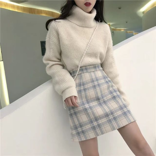 Mix áo len với chân váy xếp ly chuẩn phong cách thu đông - Shopee Blog