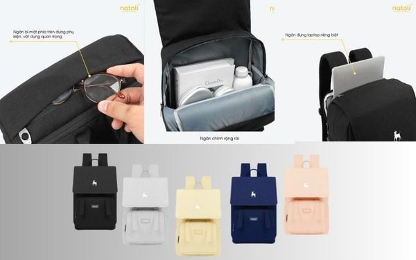 NATOLI Modern Flap Backpack B23 - Thiết Kế Nắp Gập Hiện Đại
