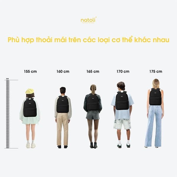 kích thước balo đi học natoli