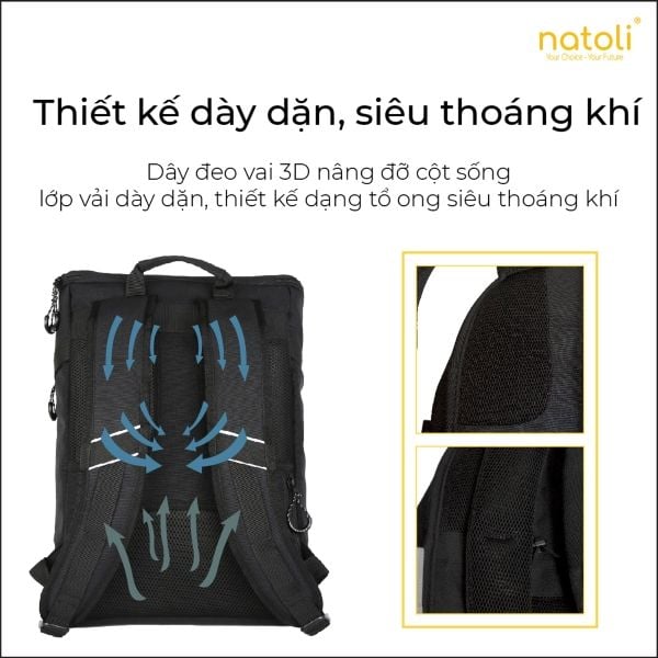 công dụng chống sốc của balo du lịch natoli