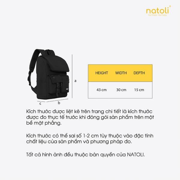 Balo laptop 15 6 inch chống sốc NATOLI - Global Backpack B8