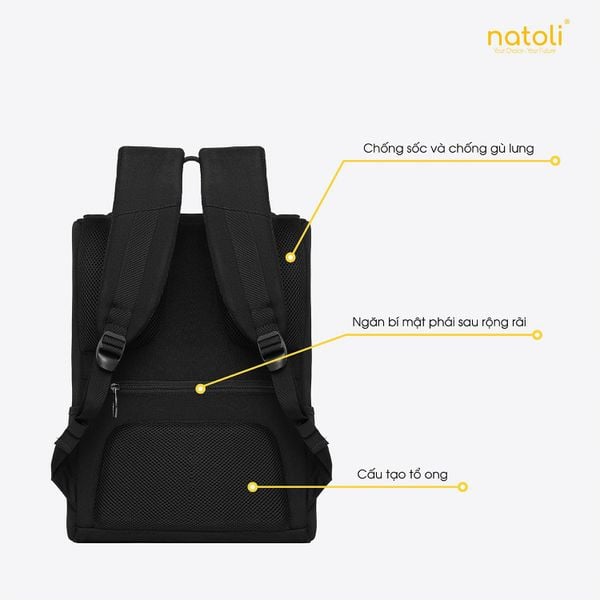 Balo laptop 15 6 inch chống sốc NATOLI - Global Backpack B8