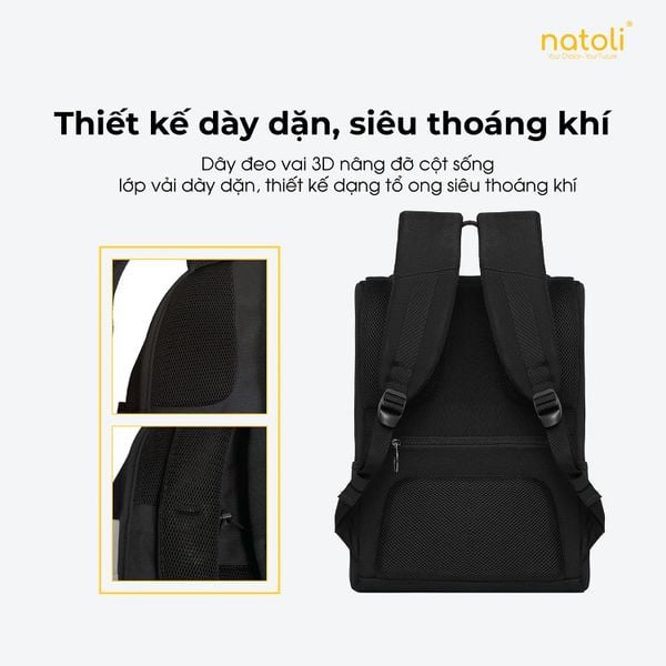 Balo laptop 15 6 inch chống sốc NATOLI - Global Backpack B8