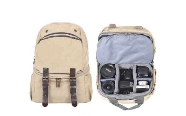 Balo máy ảnh half photo vải canvas