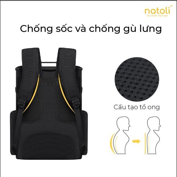 các ngăn của balo nam chống sốc