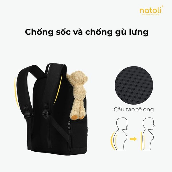 Balo nữ gấu bông NATOLI - Dreamy Teddy Bear School Backpack B16