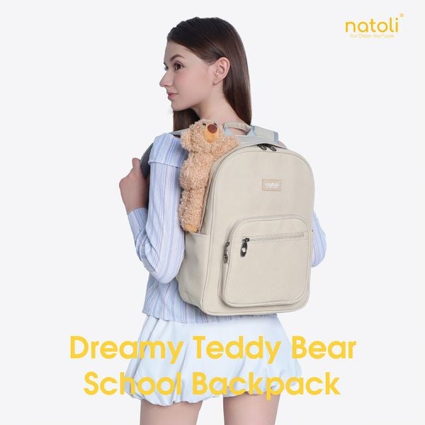 Balo nữ gấu bông NATOLI - Dreamy Teddy Bear School Backpack B16
