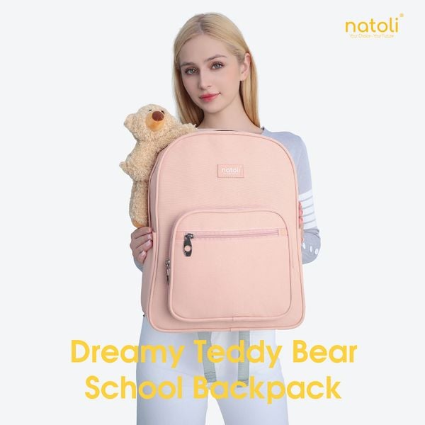 Balo nữ gấu bông NATOLI - Dreamy Teddy Bear School Backpack B16