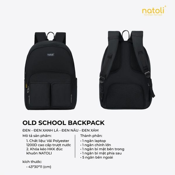 Balo thời trang nam nữ NATOLI - 0ld School Backpack B5