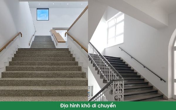 địa hình không nên kéo balo