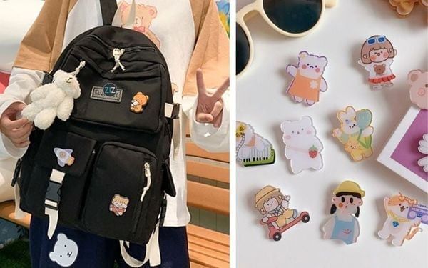 Trang trí balo mini bằng sticker và patch dán