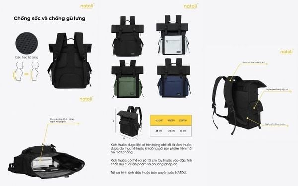 NATOLI Fold Backpack B10 - Balo Du Lịch Gập Được