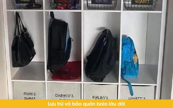 lưu trữ và bảo quản lâu dài balo tập gym