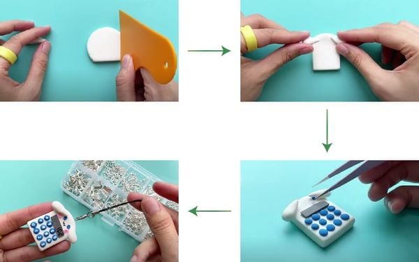 móc khóa balo từ đất sét