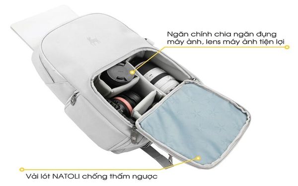 ngăn chính balo máy ảnh natoli