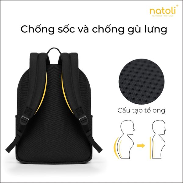 chống sốc  và chống gù lưng của balo đi học basic backpack