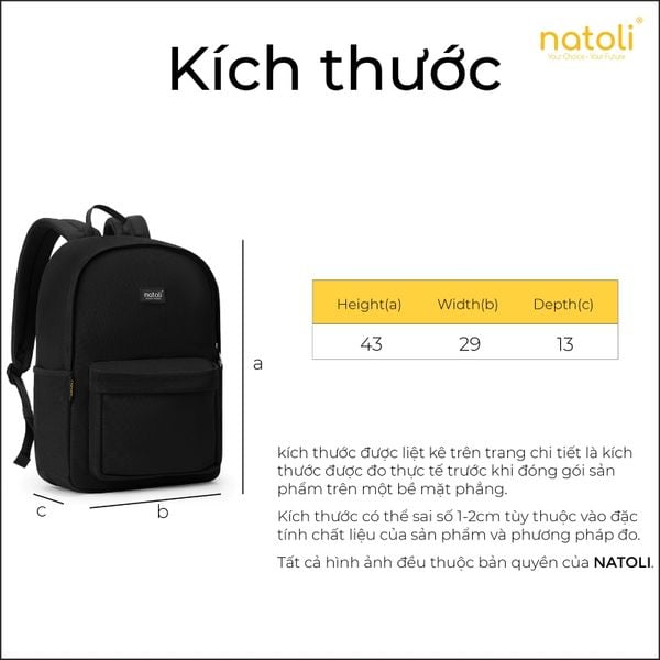 các ngăn chính của balo đi học basic backpack