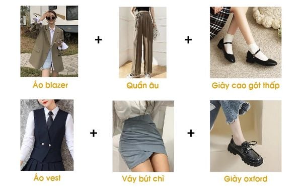 phong cách công sở cùng với balo vải canvas nữ